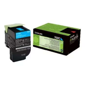 Cartucho de tóner Lexmark 702C R 1 ud. original cian