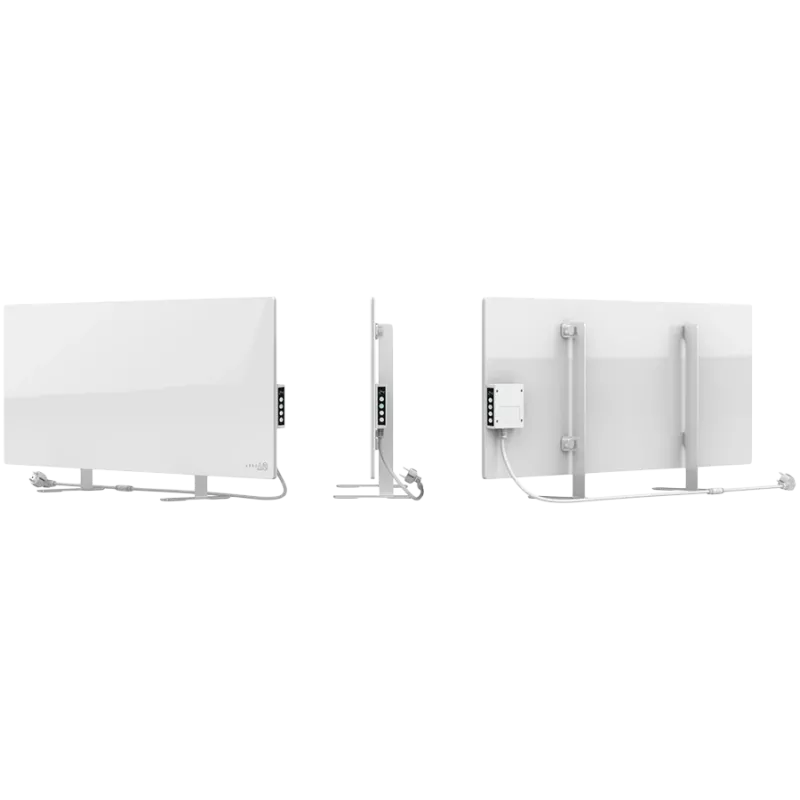 AENO Premium Eco Smart Heater, 700 W, vidrio templado, calefacción infrarroja + convección, pantalla LED, tipo de enchufe: Europa (tipo E/F), BLANCO