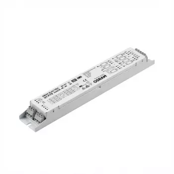 Balasto LED Osram QT-FIT8 3X18, 4X18 — vida útil 50.000 h, AC 198–264 V, 50/60 Hz, -15–50 °C, ancho 40 mm, profundidad 280 mm, altura 28 mm