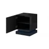 Set de mesitas de noche 2 uds. Cama QIU, MDF, negro brillo, 46×41,5×53 cm