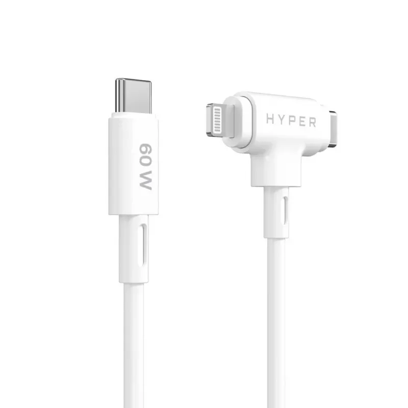 Cable USB HYPER HyperJuice USB 2.0 1,5 m USB-C USB-C/Lightning blanco