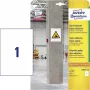AVERY Zweckform Etiquetas de papel de alta adherencia, 210 x 297mm blancas, también para superficies difíciles, para interiores - 1 unidad (L7877-20)