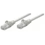 Cable de parcheo de red Intellinet, Cat6, 0,5 m, gris, CCA, U/UTP, PVC, RJ45, contactos dorados, protección de lengüeta, protección antiacodamiento moldeada, garantía de por vida