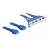 Chapa de ranura DeLOCK USB3.0 Pin Header 19 Pin 2 x Internal > 4 x USB3.0-A Socket external - Chapa de ranura (82974)