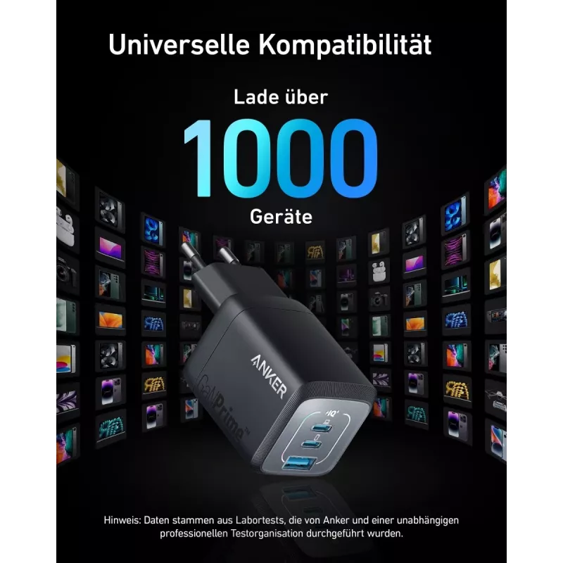 Cargador rápido USB de interior Anker Prime A2669313 – 67 W, 1×USB-A, 2×USB-C, negro