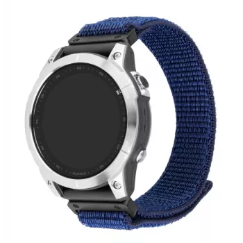 Correa deportiva de repuesto FIXED para Garmin QuickFit 22 mm — nailon azul oscuro, 160–210 mm