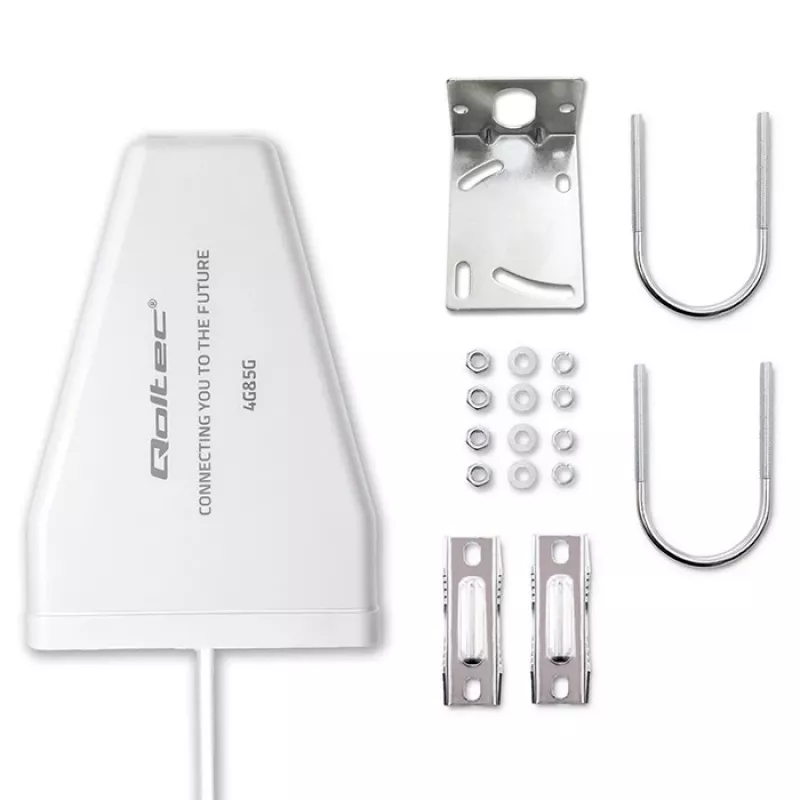 Antena 4G/5G LTE exterior QOLTEC 9 dBi, conector hembra N, cable de 3 m