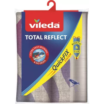 Funda de tabla de planchar VILEDA Total Reflect azul gris blanco para tablas de planchar 1300 x 450 mm