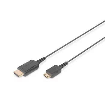 DIGITUS cable de conexión HDMI High Speed - cable HDMI - HDMI macho a 19 pin mini HDMI Type C macho - 2,0m - doble aislamiento - Negro - moldeado