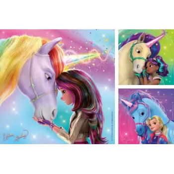 Puzle Ravensburger Unicorn Academy – 3 x 49 piezas, set para niños