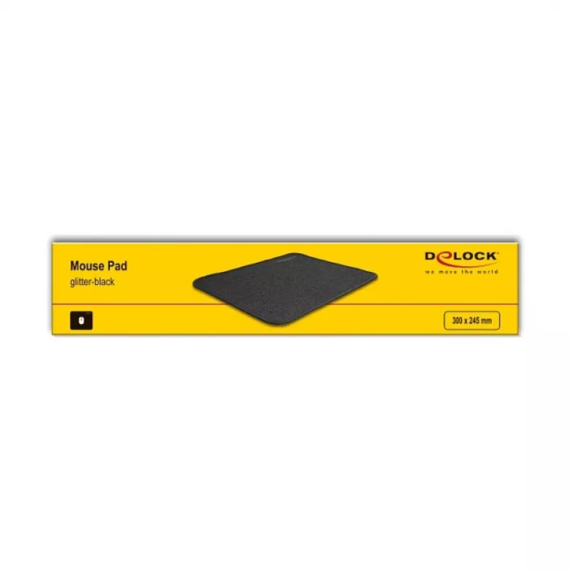 Alfombrilla de ratón DeLOCK negro brillante 300x245mm goma antideslizante