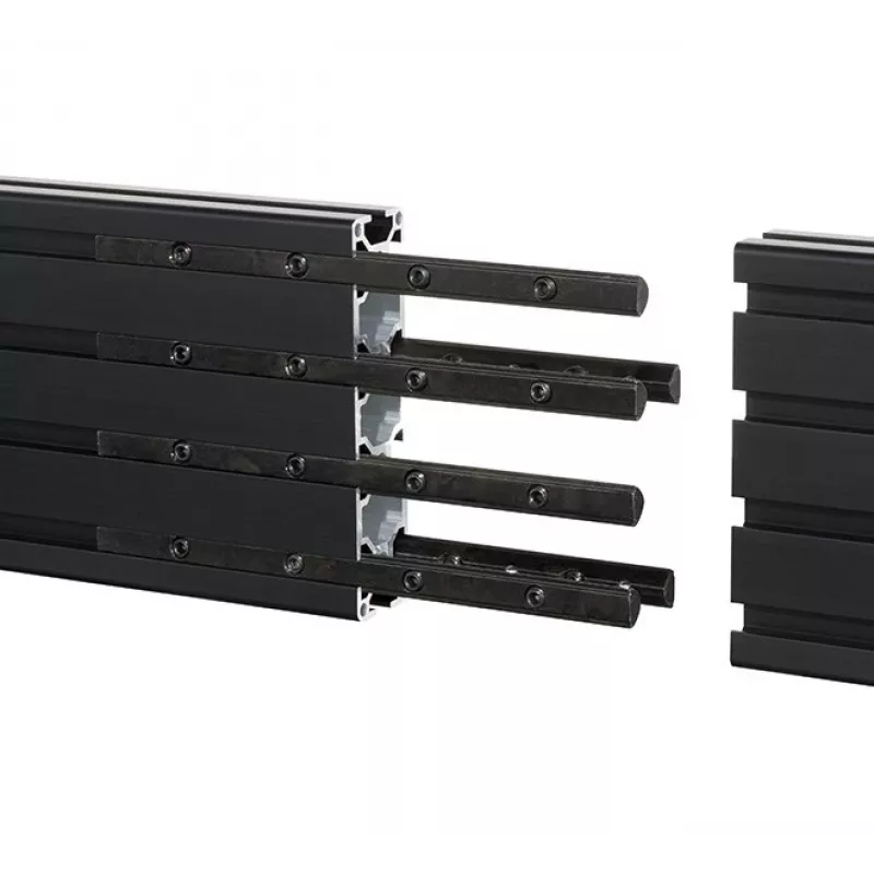 Carril de montaje B-Tech BT8390 set de extensión negro 12 mm de ancho 8 mm de profundidad 180 mm de largo