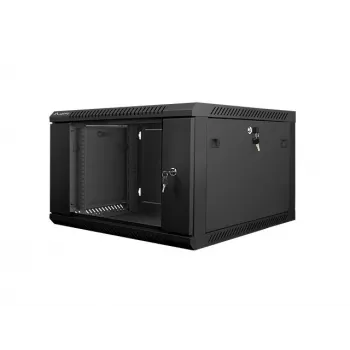 Armario de instalación de pared Lanberg 19'' 6U 600x600mm negro (puerta de cristal)
