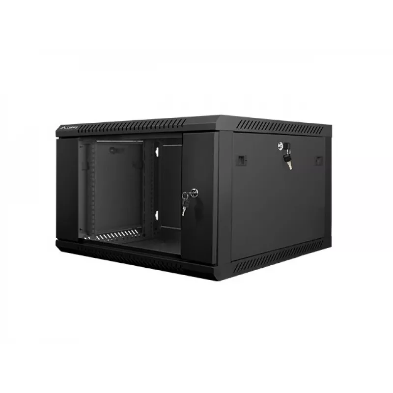 Armario de instalación de pared Lanberg 19'' 6U 600x600mm negro (puerta de cristal)