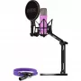 NT1 Signature + cable XLR + brazo de estudio de sobremesa, micrófono lila, pack
