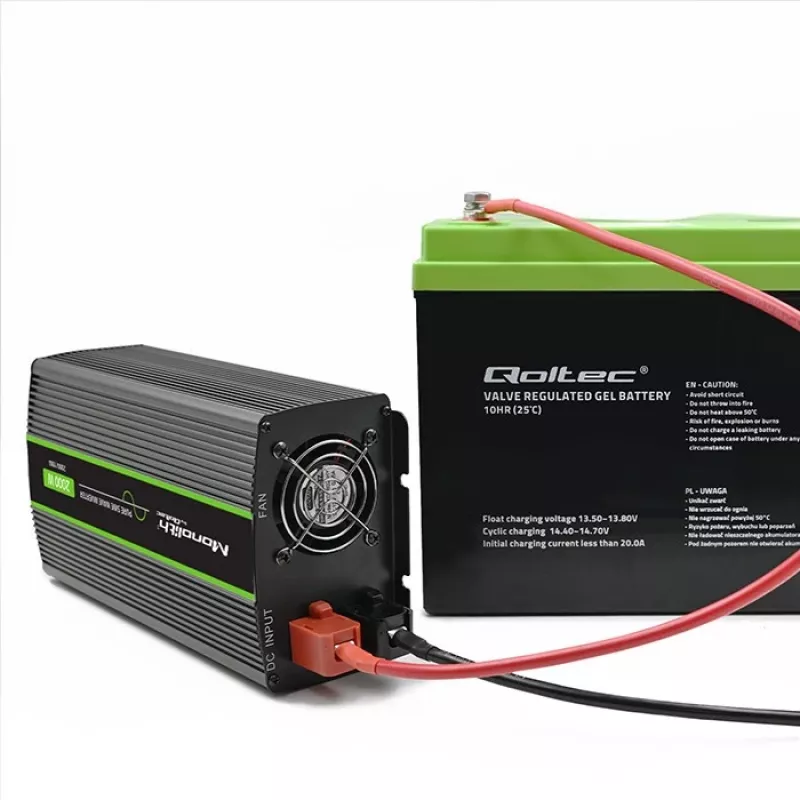 Inversor para coche Qoltec Monolith 2000 W Negro 24 V