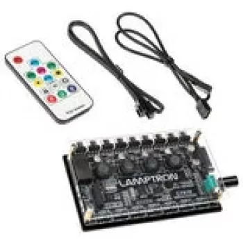 Controlador de ventiladores y ARGB Lamptron CY816 negro — 6 conexiones de ventilador, 8 zonas ARGB