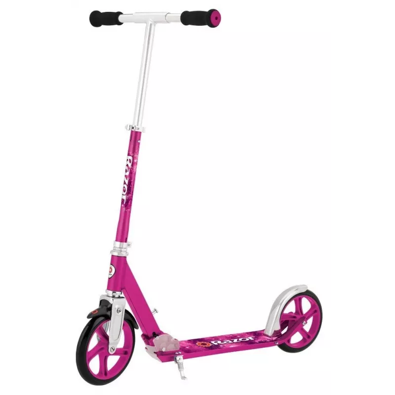 Patinete Razor A5 Lux – aluminio plegable, ruedas de poliuretano de 20 cm, manillar ajustable, carga máx. 100 kg, rosa