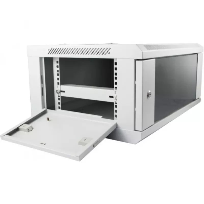 Armario rack de pared ALLNET ALL-SMC6412GRAU 12U, capacidad 50 kg, cerradura con llave, gris