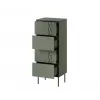 Cómoda Cama Meble Cama 4S TRESSE 50x40x125 cm, verde mate, 4 cajones, aglomerado