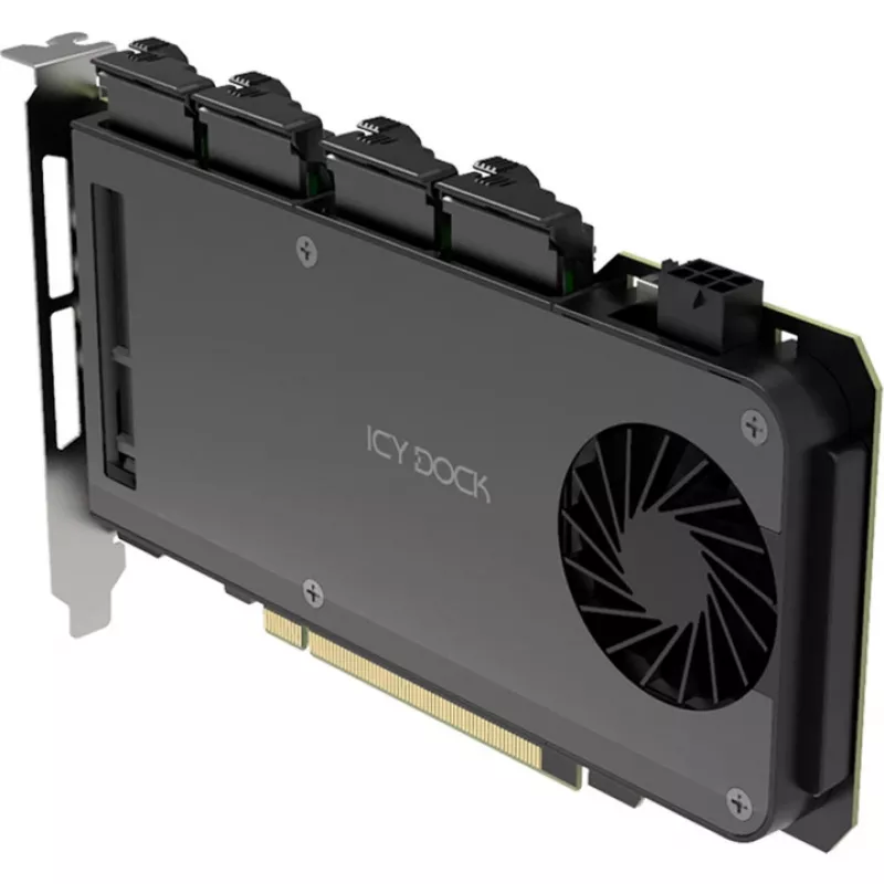 Tarjeta adaptadora 4 x M.2 NVMe SSD Mobile Rack, Icy Dock MB204MP-B