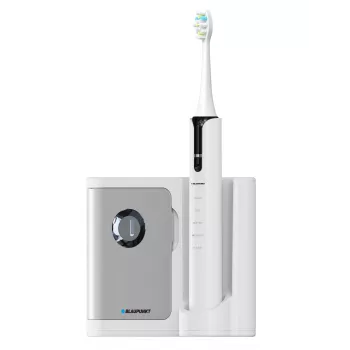 Cepillo de dientes eléctrico vibratorio BLAUPUNKT DTS711 – 5 modos, 48.000 movimientos/min., batería integrada, 4 cabezales, base de carga con esterilizador UV