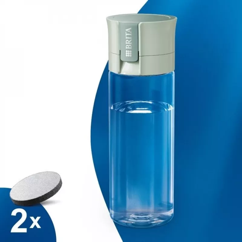 Botella filtrante BRITA Vital verde pastel 600 ml con 5 discos filtrantes MicroDisc (BRITA 1059295)