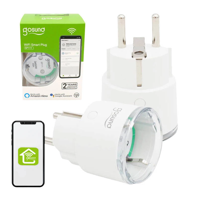 Enchufe inteligente WiFi Gosund SP111 3680W 16A, Tuya pack de 2