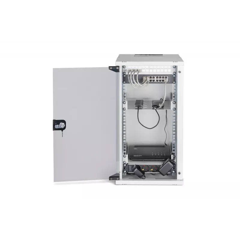 DIGITUS SOHO Pro DN-49104-SET kit de red de pared 10" 12U con accesorios, 315 x 300 mm, gris