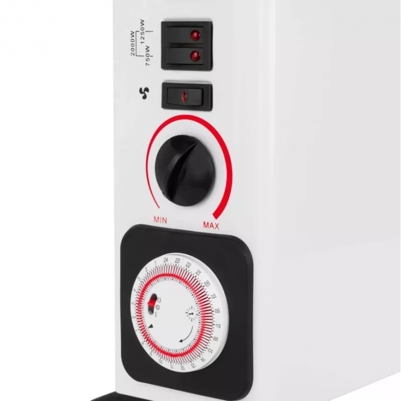 Radiador eléctrico de convección NOVEEN CH-6000 TIMER TURBO FAN 2000W 3 niveles de potencia montaje en pared/suelo blanco