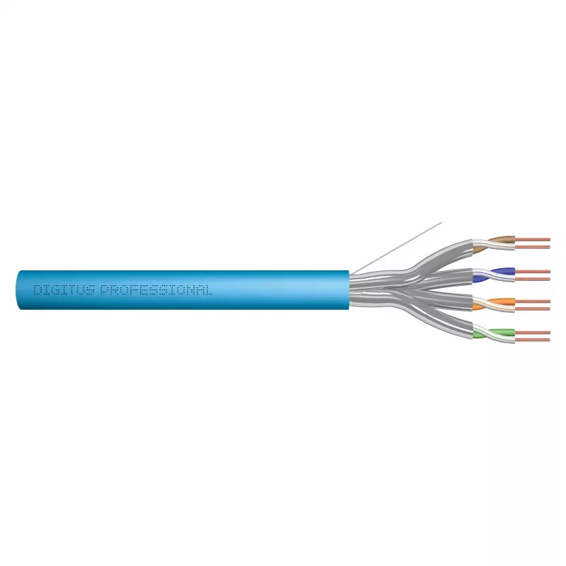 Cable de instalación DIGITUS CAT 6A U/FTP 305 m, simplex, Cca, Easy Pull Box, azul
