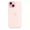 Funda de silicona con MagSafe para iPhone 15 - Rosa claro