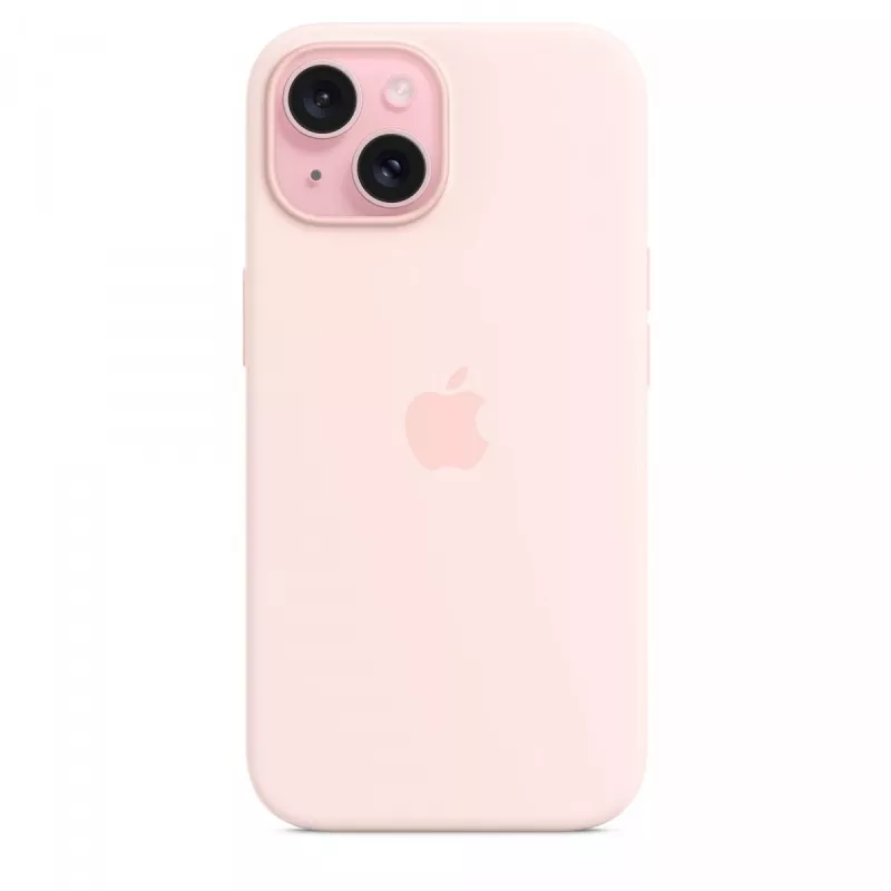Funda de silicona con MagSafe para iPhone 15 - Rosa claro