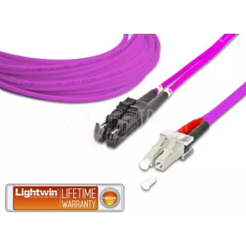 Lightwin cable de parcheo de fibra óptica dúplex de alta calidad, MM OM4, E2000 - LC cable de parcheo de fibra óptica (LDP-50 E2-LC 2.0 OM4)