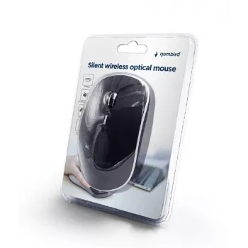 Ratón USB OPTICAL WRL Negro/SILENT MUSW-4BS-01 GEMBIRD