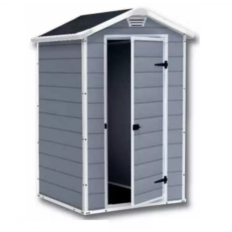 Cobertizo de plástico Keter S 1457 0043 puerta única techo negro 1280x940x1960 mm