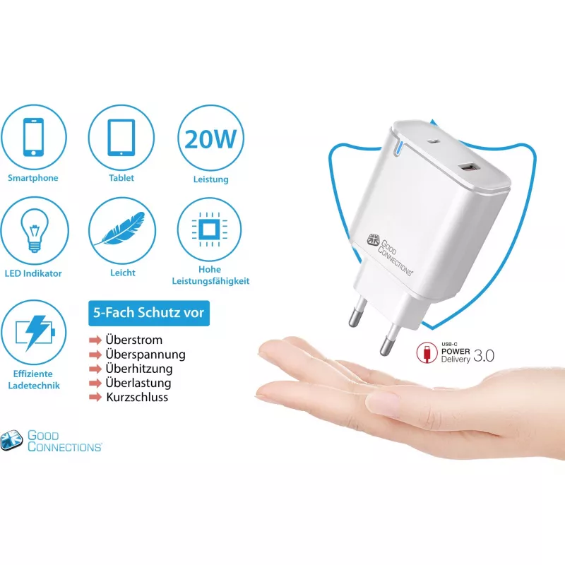 Cargador para dispositivos móviles Alcasa PCA-W003W blanco (PCA-W003W)