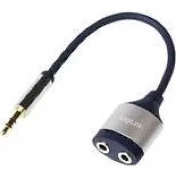 LogiLink Divisor de audio conector hembra minijack estéreo a conector macho minijack estéreo 18 cm