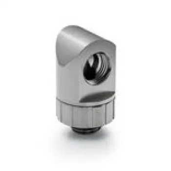 Racor giratorio de 90° para tubo BitsPower Artemis — platinium gray, modelo BPM-AT90R-PG
