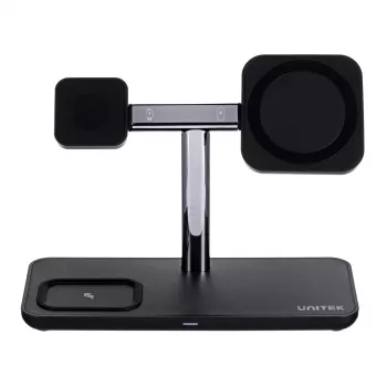 Estación de carga de sobremesa UNITEK P1212A 15 W inalámbrica ABS negro plata