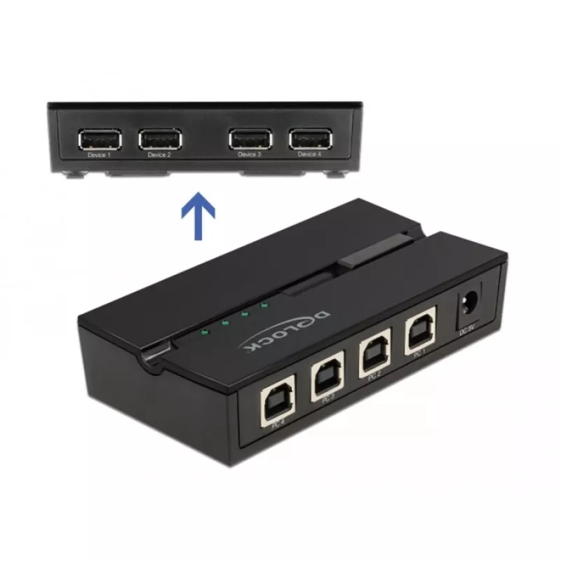DeLOCK 11494 Conmutador de datos para PC negro USB Type-A Type-B 0,48 Gbit/s