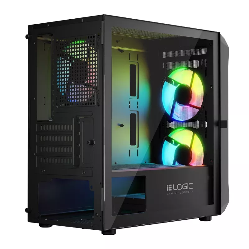 Carcasa de ordenador Logic Concept Portos Mini ARGB Micro ATX Negra