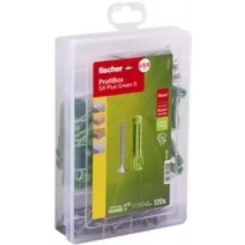 fischer ProfiBox - SX Plus Green S Surtido de tacos y tornillos para pared Ø 4,5/5/6/8 mm x 30/40/55 (567898)