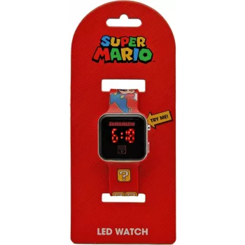 Reloj de pulsera Kids Euroswan LED Super Mario rojo reloj infantil digital con pantalla LED
