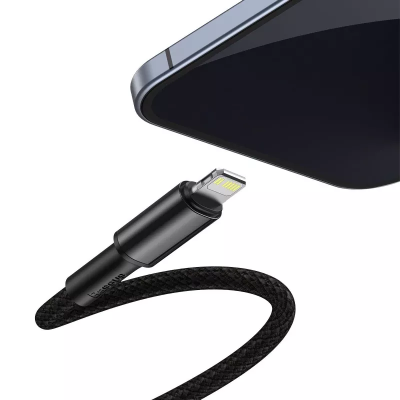 Baseus cable trenzado de alta densidad Type-C a Lightning, PD, 20W, 1m (negro)
