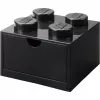 LEGO Cajón de escritorio 4, caja de almacenamiento negra, con studs
