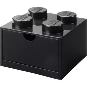 LEGO Cajón de escritorio 4, caja de almacenamiento negra, con studs