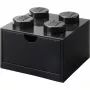LEGO Cajón de escritorio 4, caja de almacenamiento negra, con studs