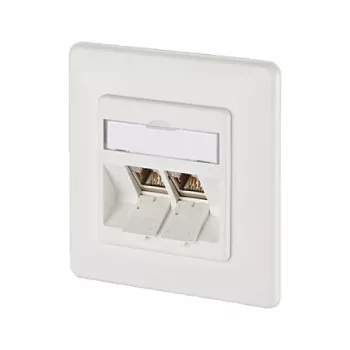 METZ CONNECT BTR E-DAT Módulo 8/8(8) UP - Toma de conexión, empotrar - RJ-45 X 2 - Blanco puro, RAL 9010 (1309121002-E)