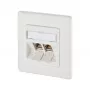 METZ CONNECT BTR E-DAT Módulo 8/8(8) UP - Toma de conexión, empotrar - RJ-45 X 2 - Blanco puro, RAL 9010 (1309121002-E)